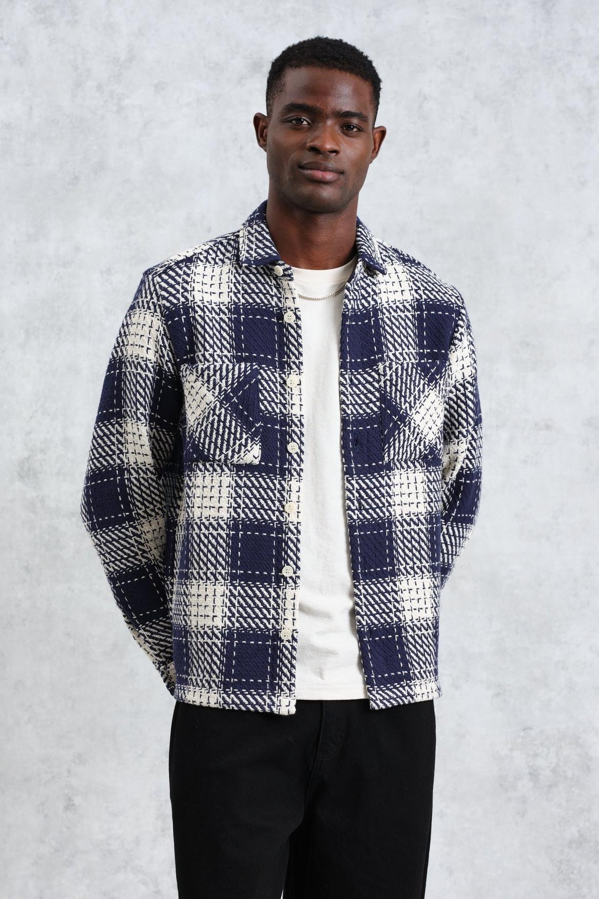Wax London, Whiting Overshirt, Marine Beatnik Navy