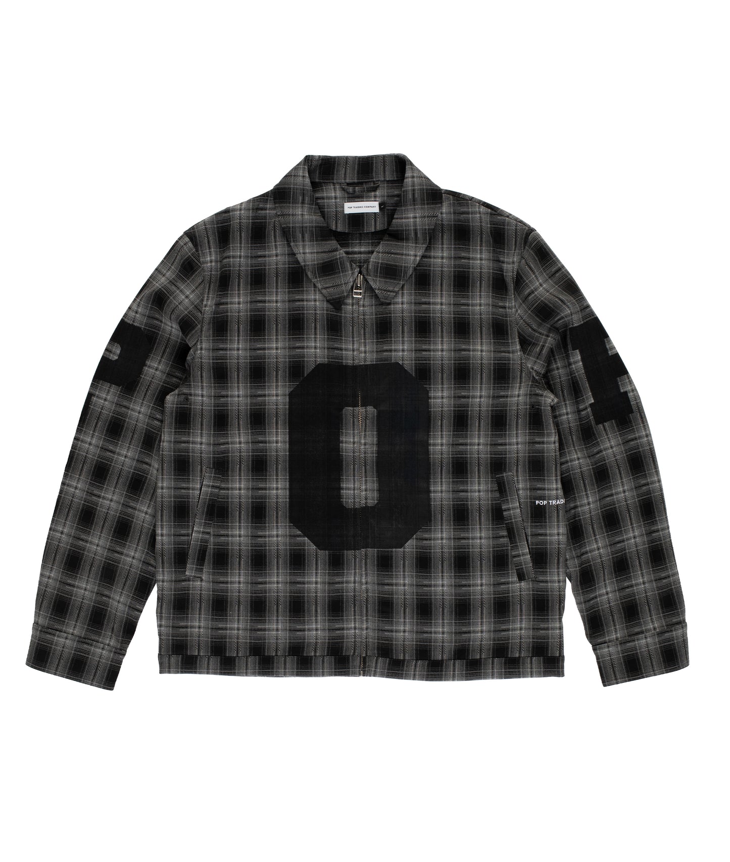 Pop Trading, CHECKED FOOTBALL JACKET, CHARCOAL