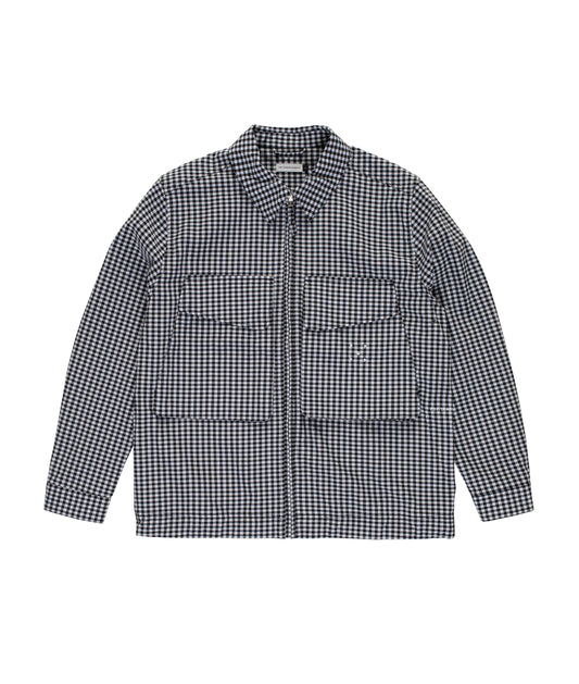 Pop trading, GINGHAM BOXER OVERSHIRT, BLACK/OFF WHITE