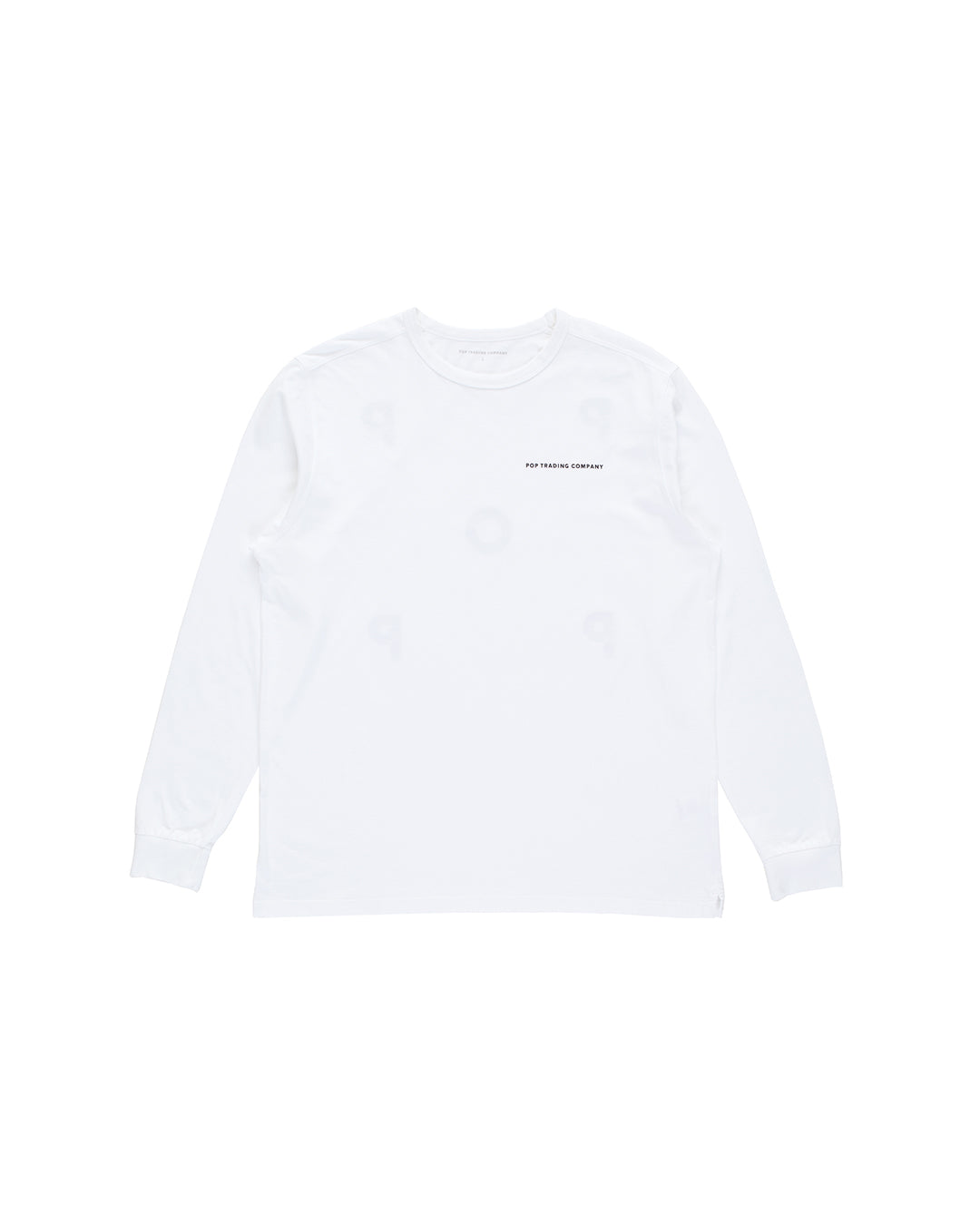 Pop Trading, POP LOGO LONGSLEEVE, WHITE/BLACK