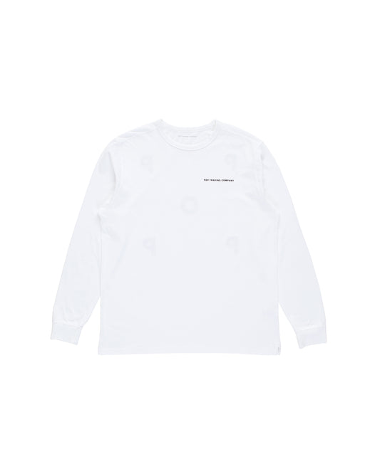 Pop Trading, POP LOGO LONGSLEEVE, WHITE/BLACK