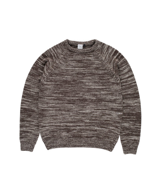 POP Trading Company, POP KNITTED MELANGE LOGO CREWNECK, DELICIOSO/OFF WHITE