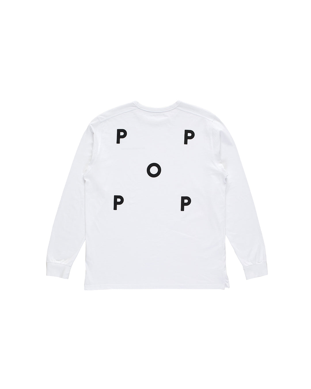 Pop Trading, POP LOGO LONGSLEEVE, WHITE/BLACK