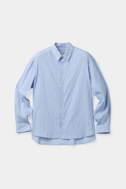 COOR, Wrinkle stripe shirt, Sky blue