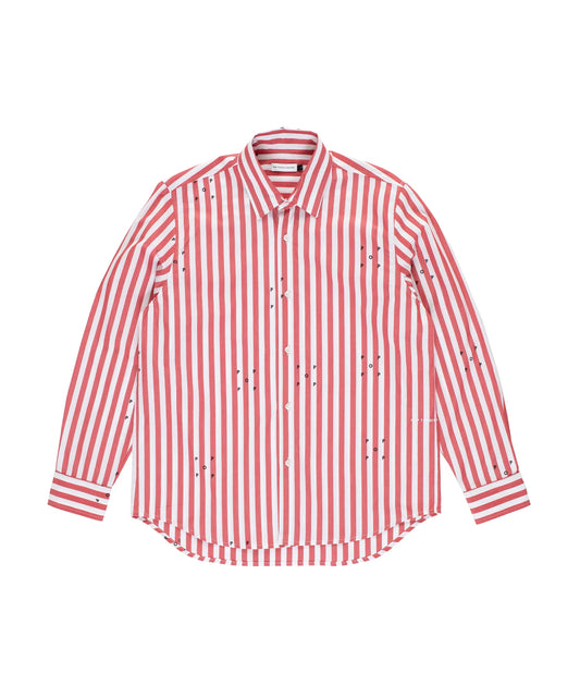 Pop Trading, POP LOGOS STRIPE SHIRT EARTH, RED/WHITE
