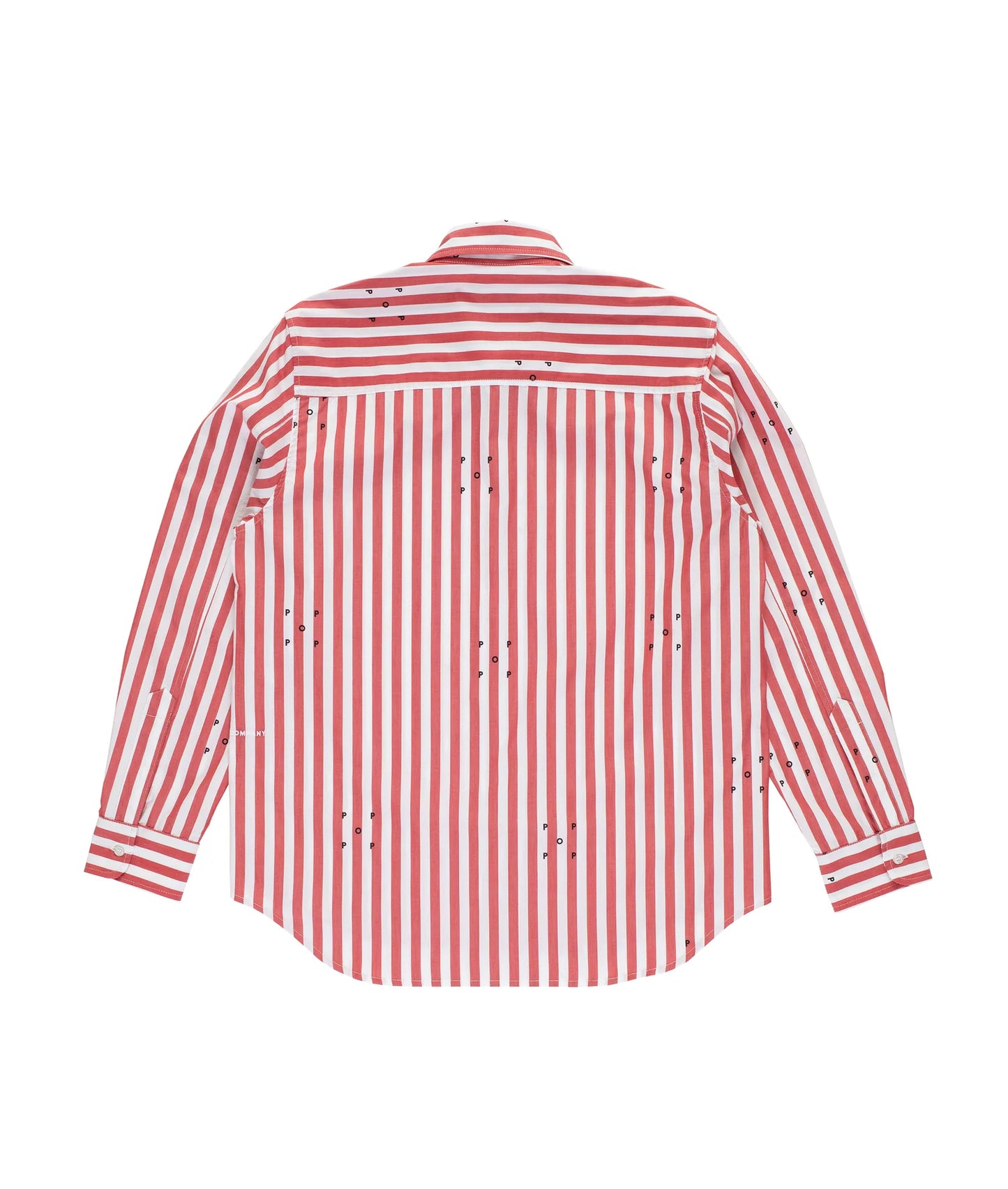 Pop Trading, POP LOGOS STRIPE SHIRT EARTH, RED/WHITE