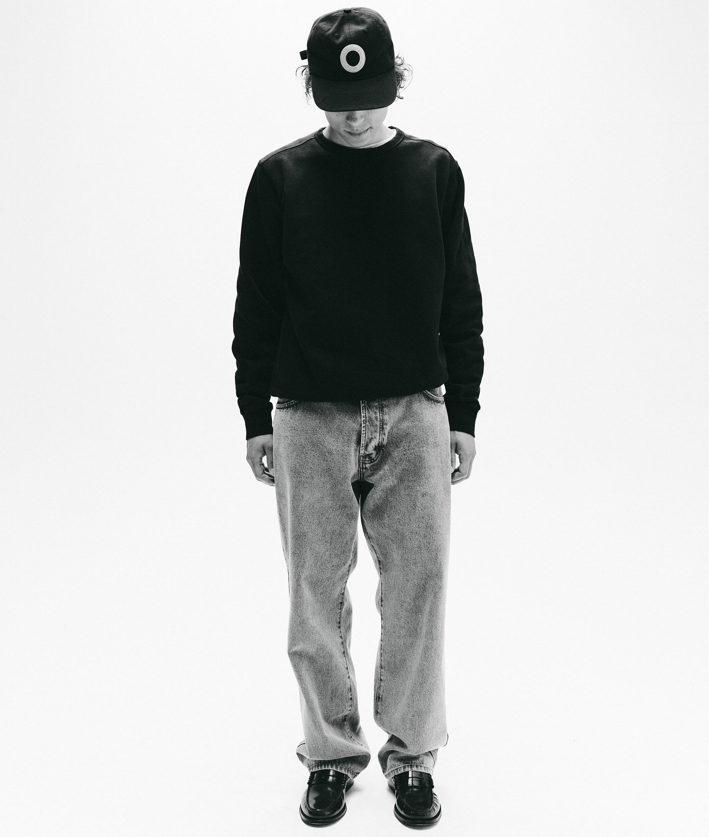 Pop Trading, POP LOGO CREWNECK SWEAT, BLACK/WHITE