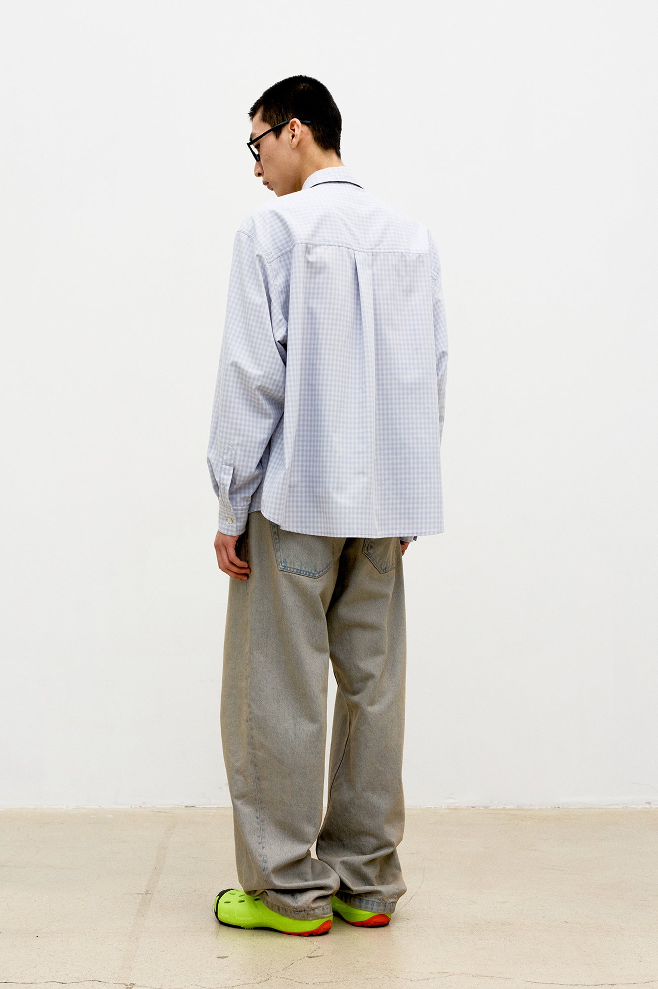 COOR, Micro ombre check shirt, Blue pink