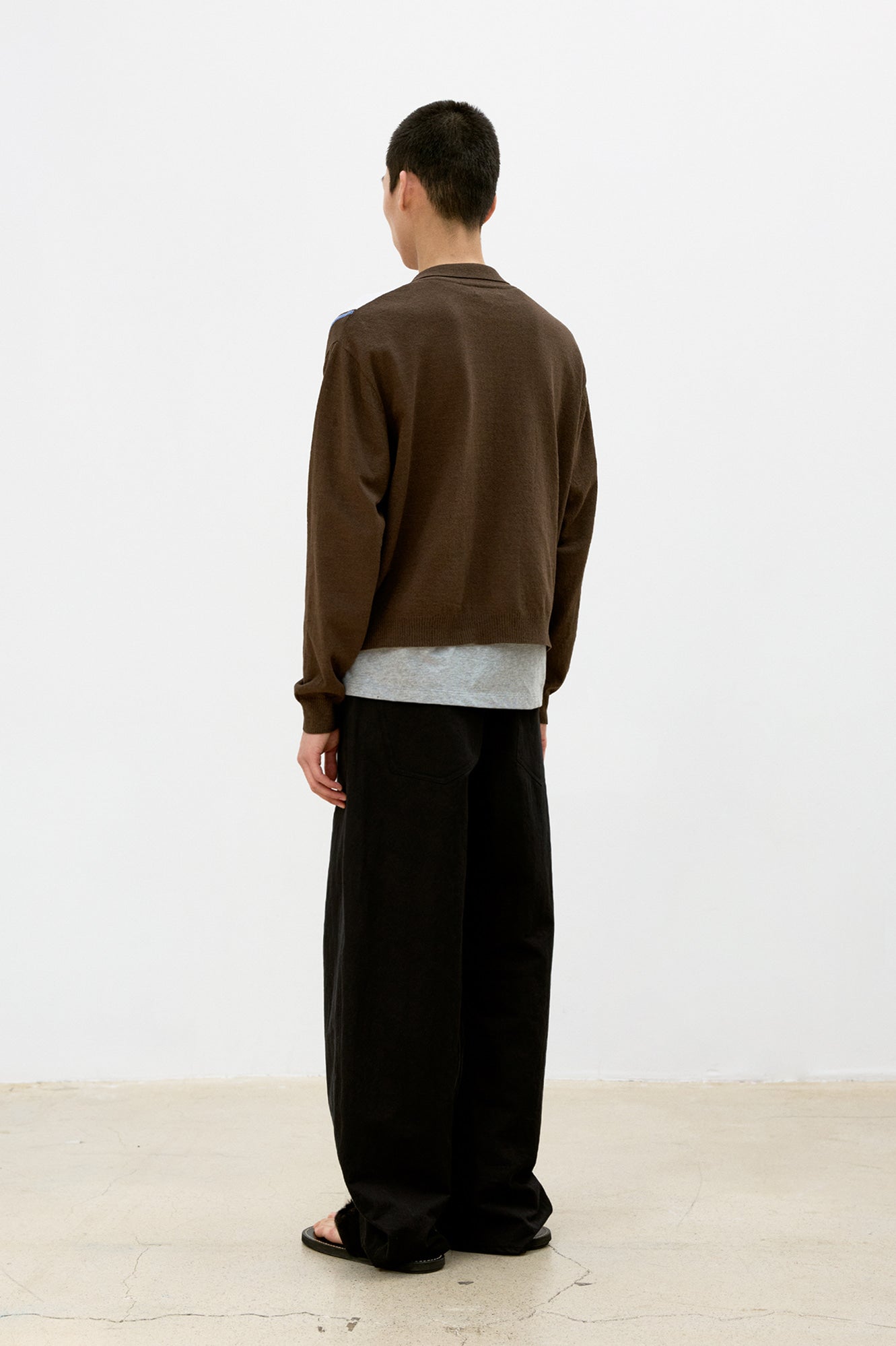 COOR,  San Remo Collar zip-up sweater, Brown