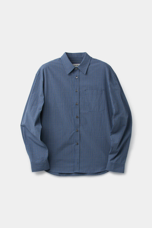 COOR, Windowpane check shirt, Blue
