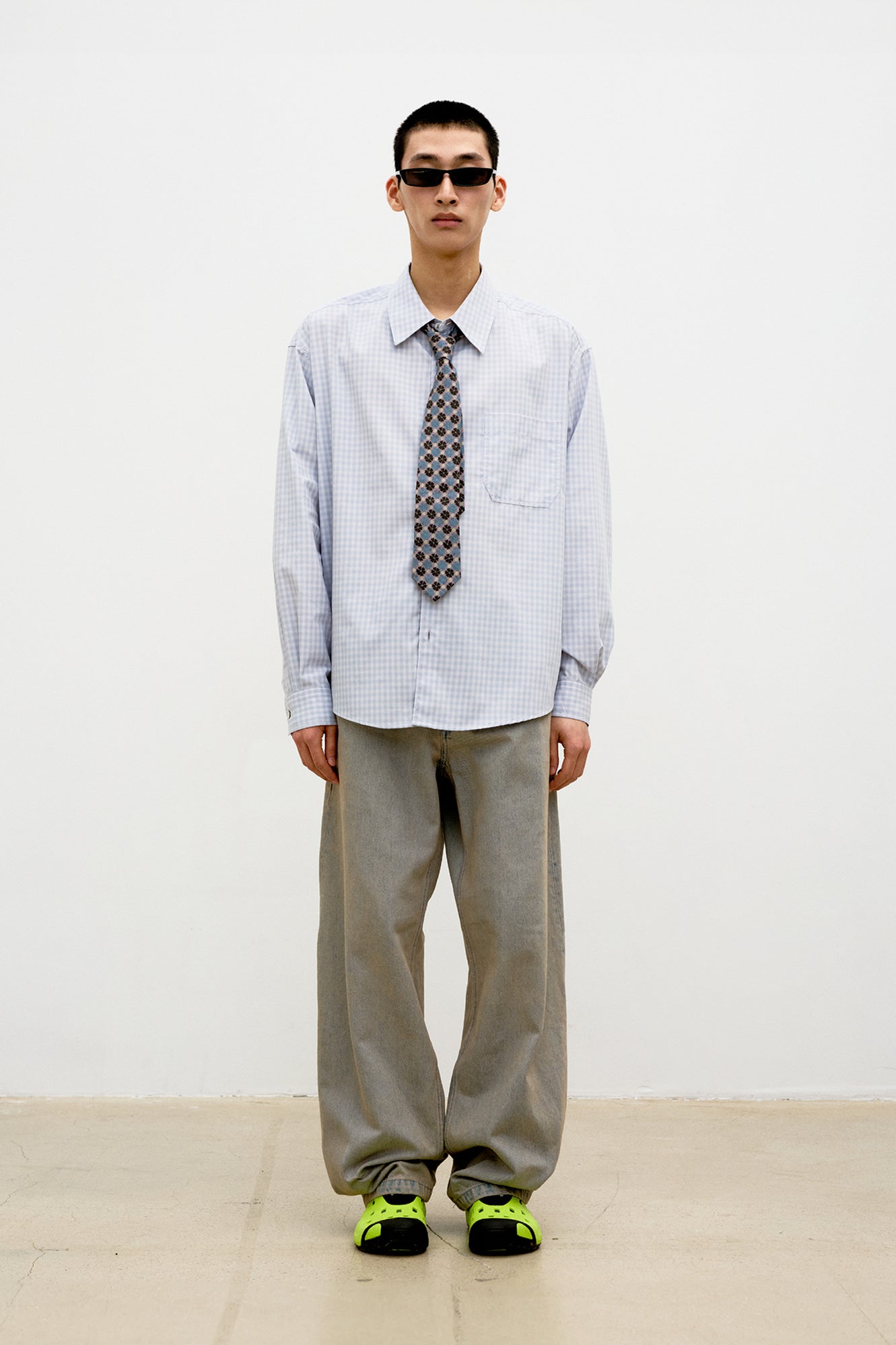 COOR, Micro ombre check shirt, Blue pink