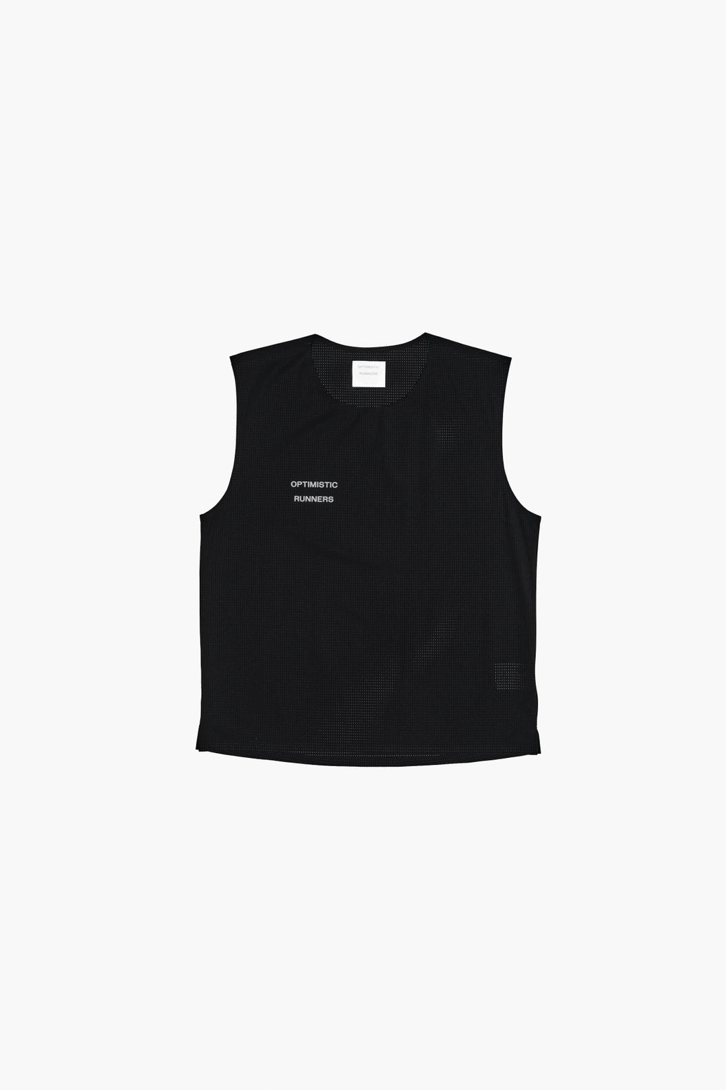Optimistic Runners, Perforated Crop Tank Top, Black