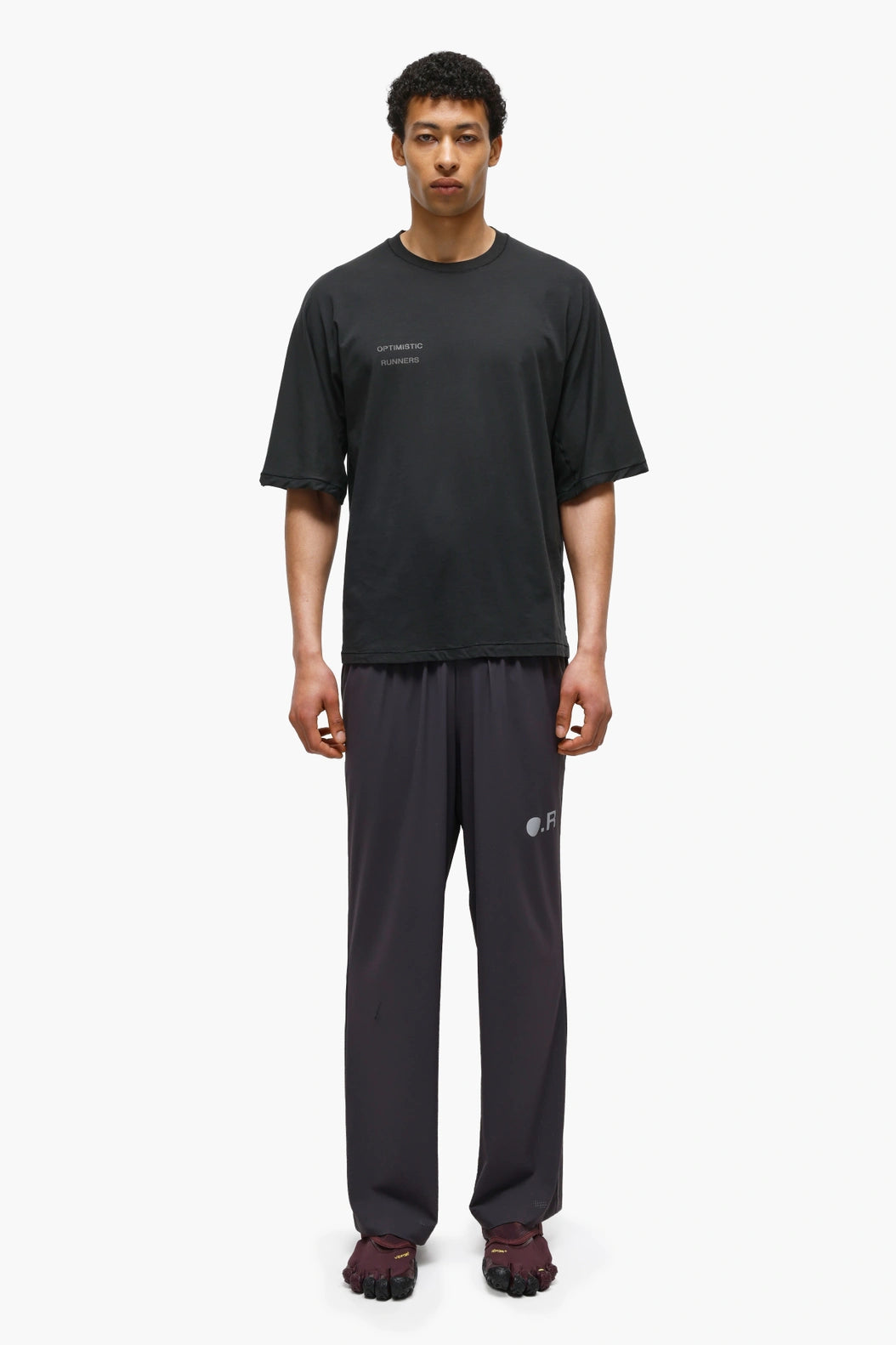 Optimistic Runners, Running Cotton T-shirt, Black