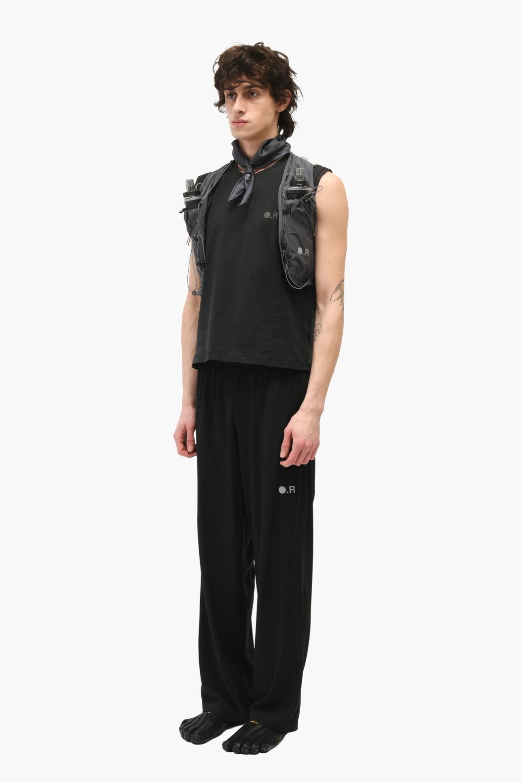 Optimistic Runners, Perforated Wide Pants, Black