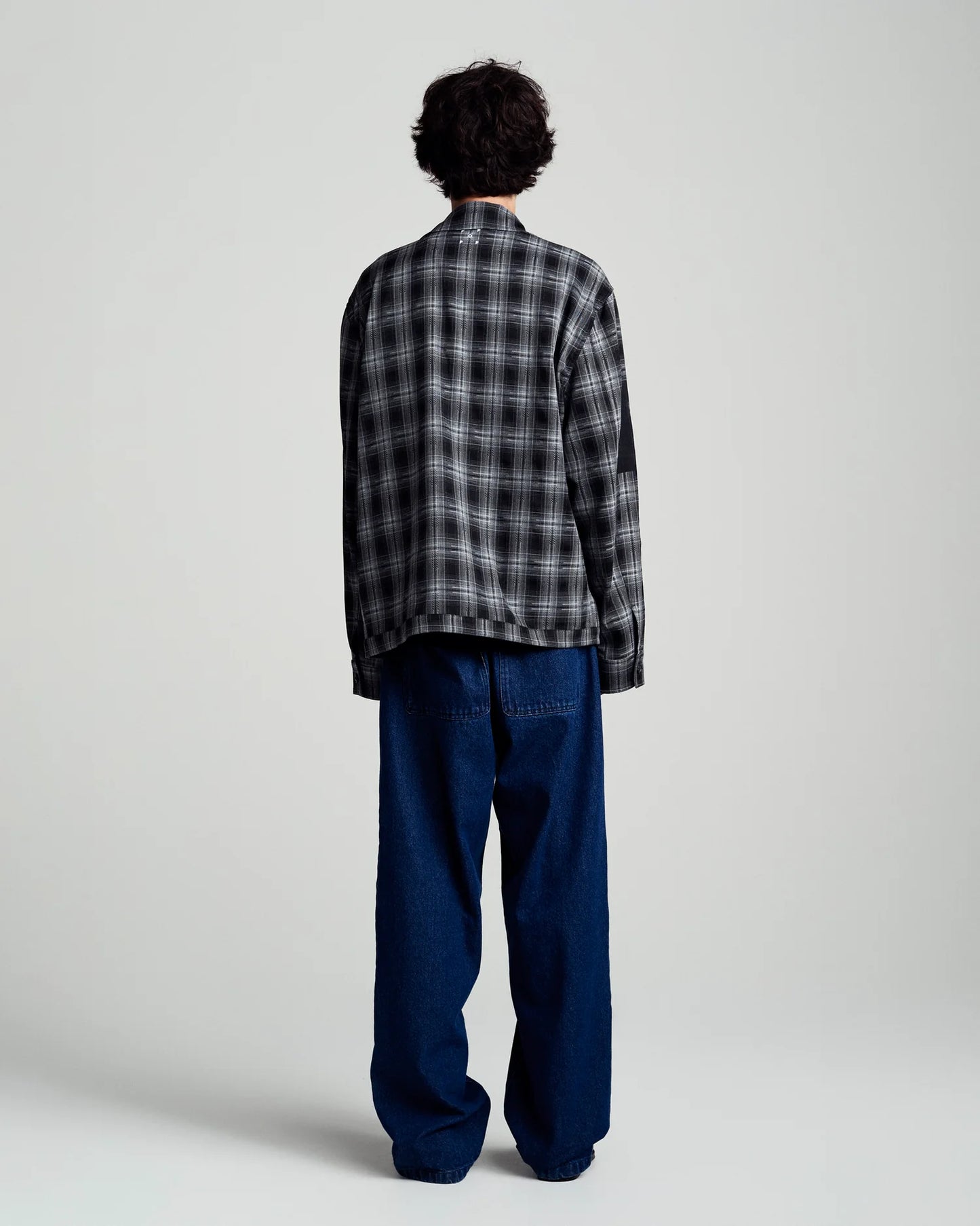 Pop Trading, CHECKED FOOTBALL JACKET, CHARCOAL