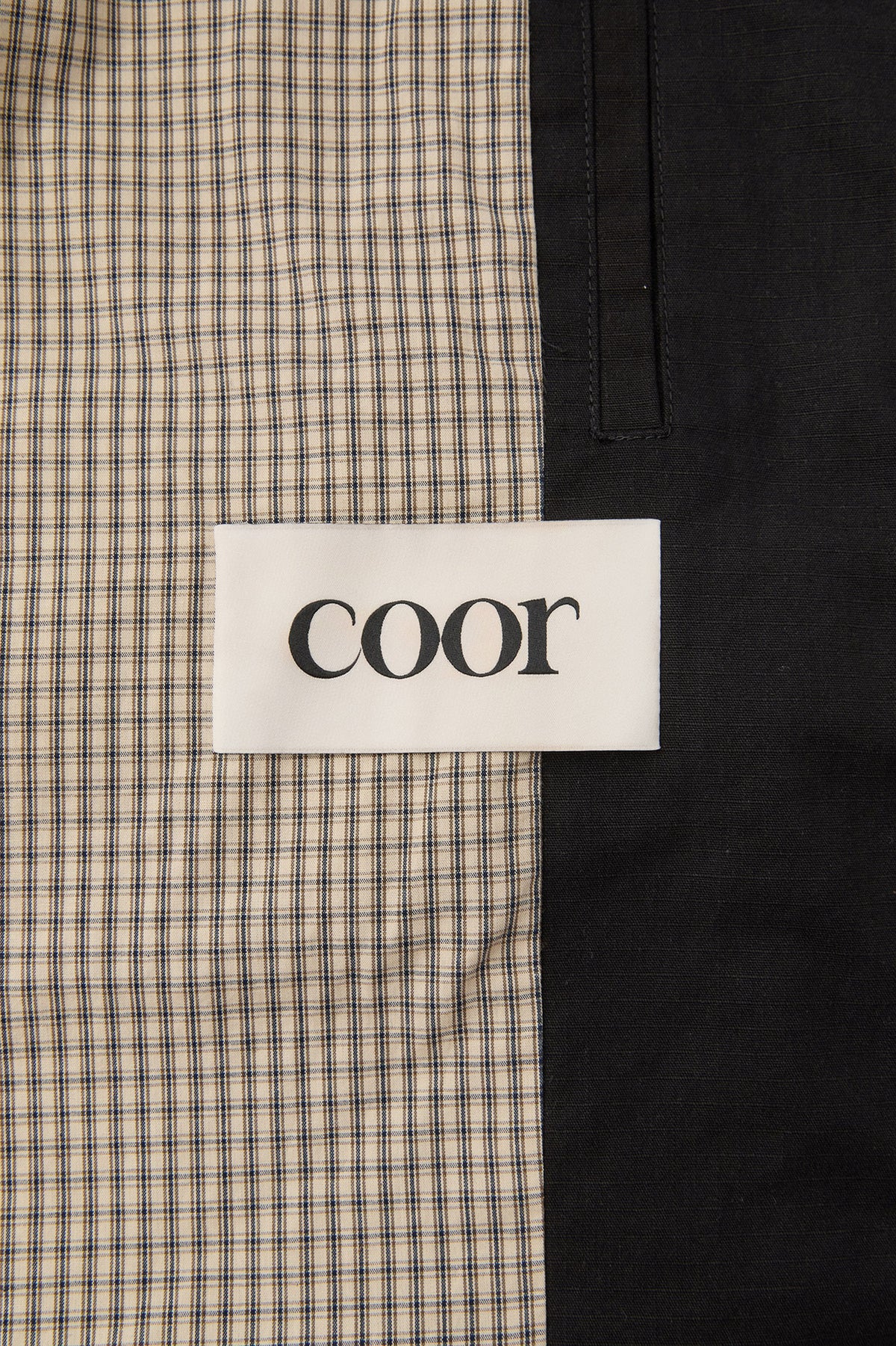 COOR, Stand collar cotton washed jumper, Washed black