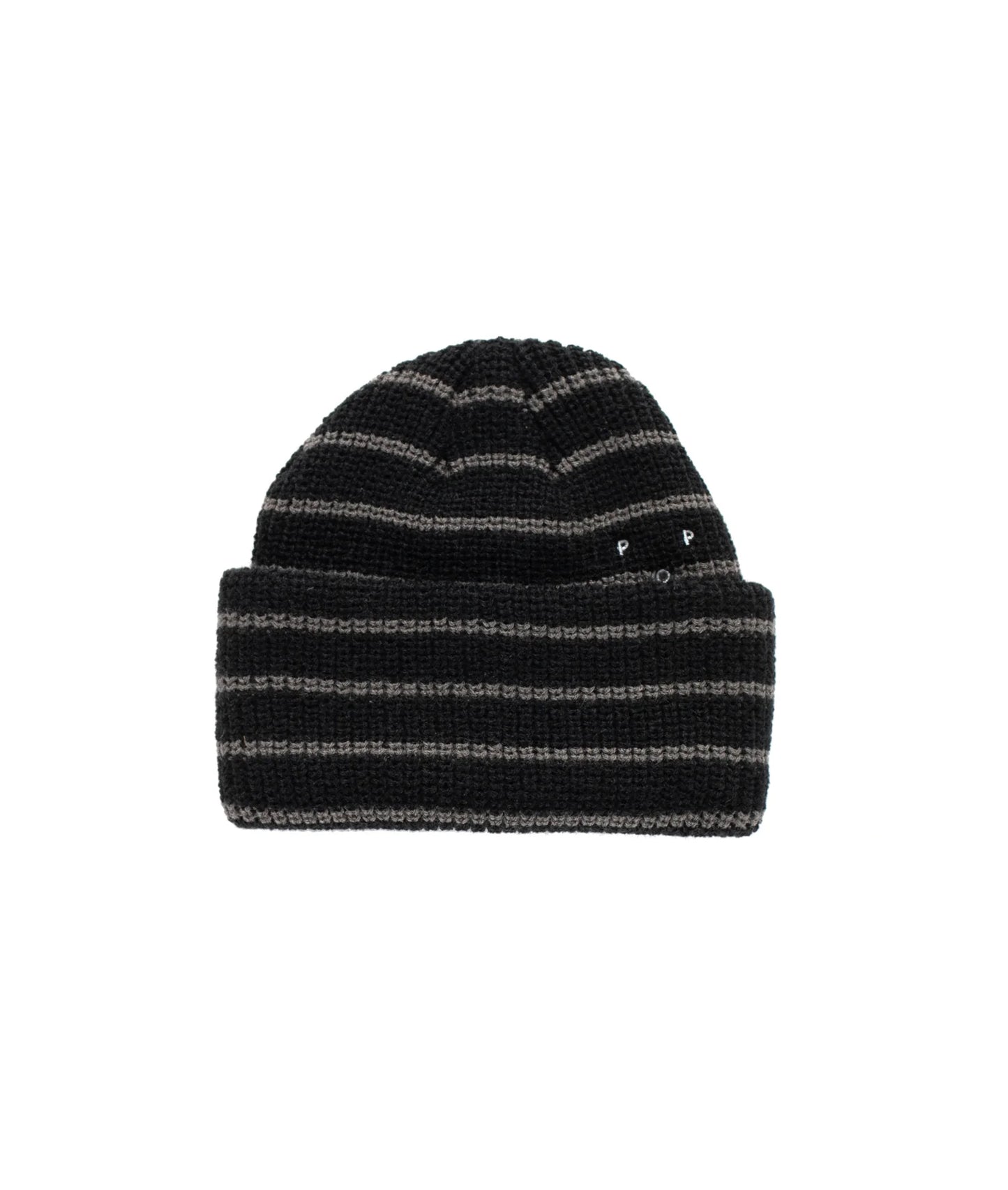 POP Trading Company, POP STRIPED BEANIE, BLACK/CHARCOAL