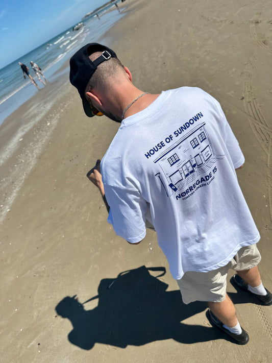 SUNDOWN, House tee, White