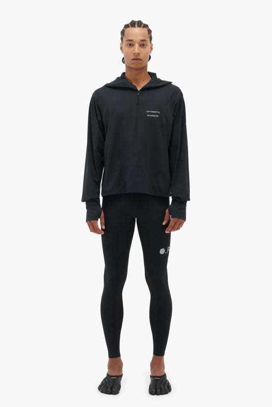 Optimistic Runners, Balaclava Hoodie, Black