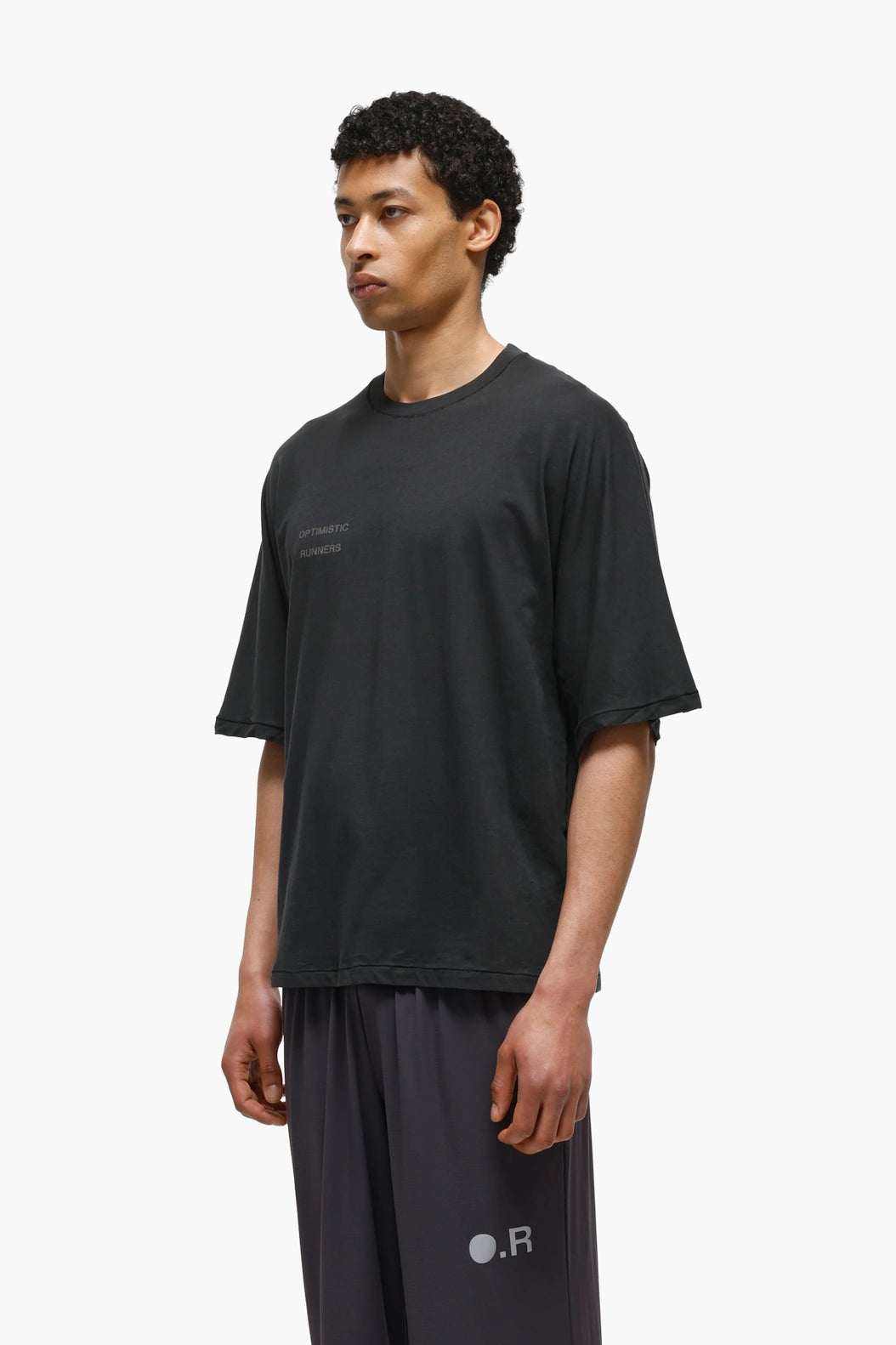Optimistic Runners, Running Cotton T-shirt, Black