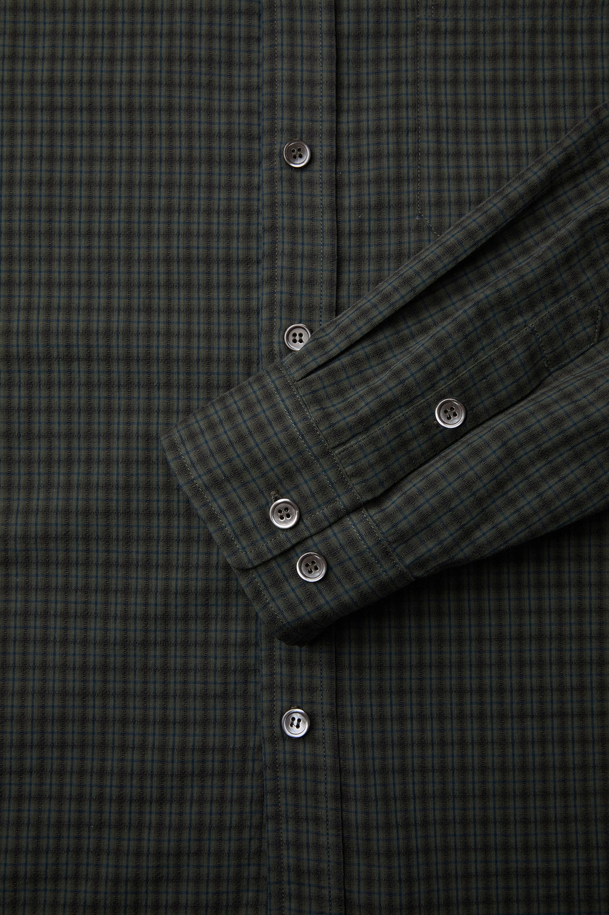 COOR,  plaid seersucker check shirt, Green