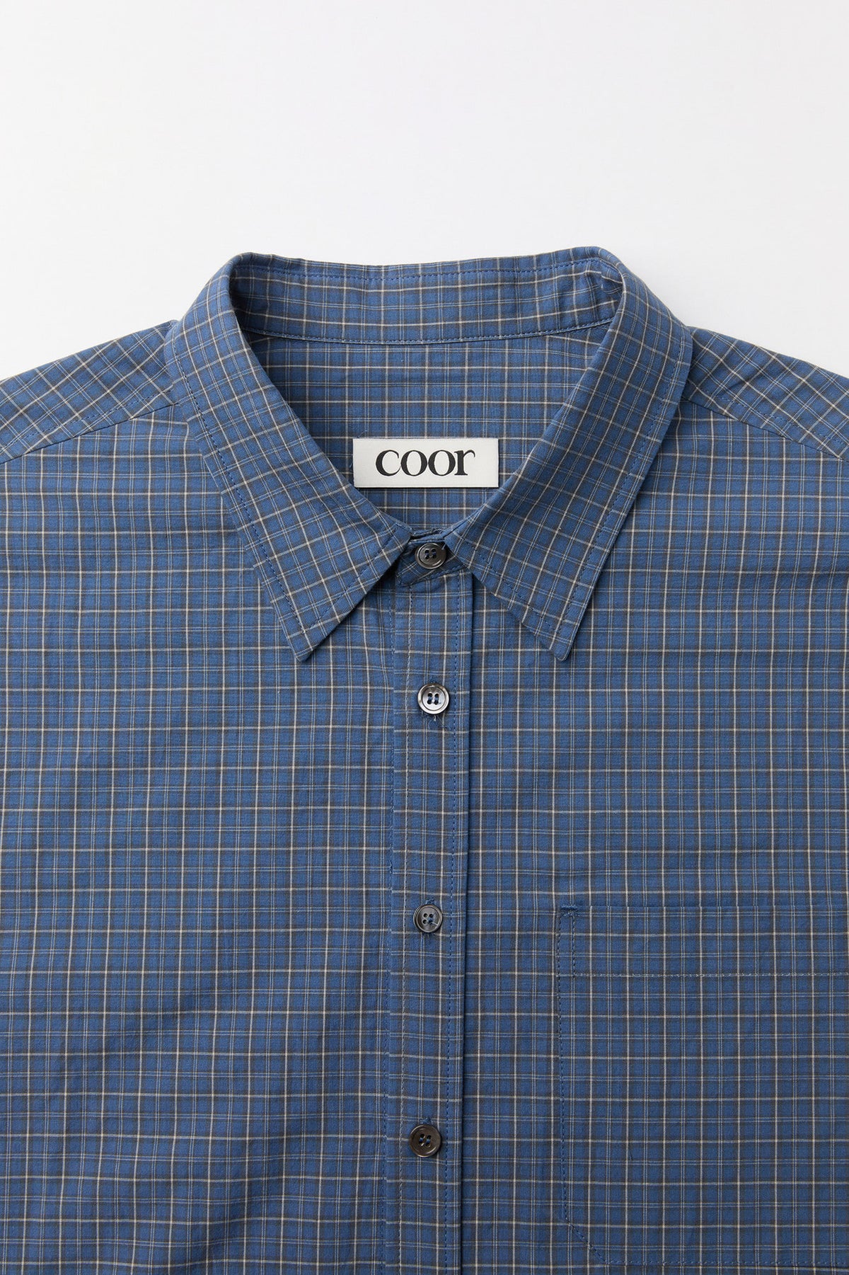 COOR, Windowpane check shirt, Blue