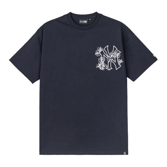 New Era, MLB Floral Graphic New York Yankees T-Shirt, Navy