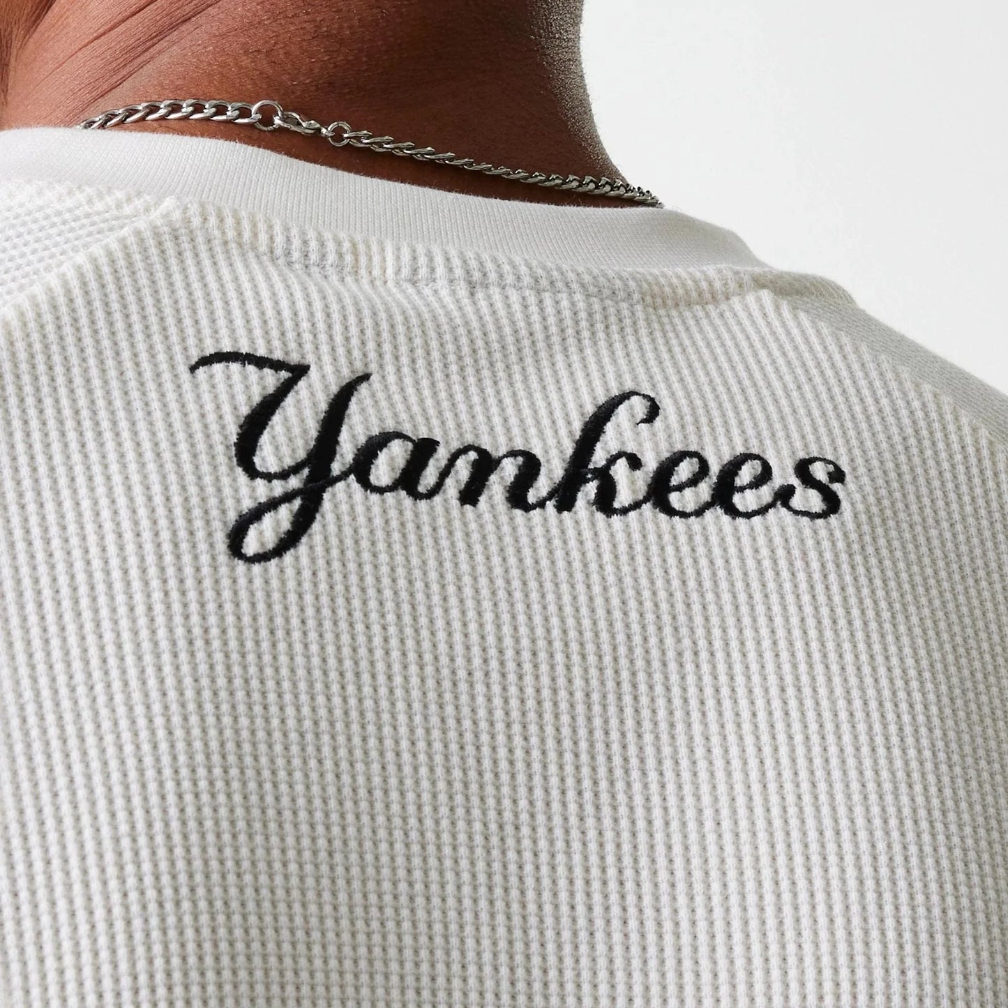 New Era, New York Yankees MLB Waffle Oversized T-Shirt, Off White
