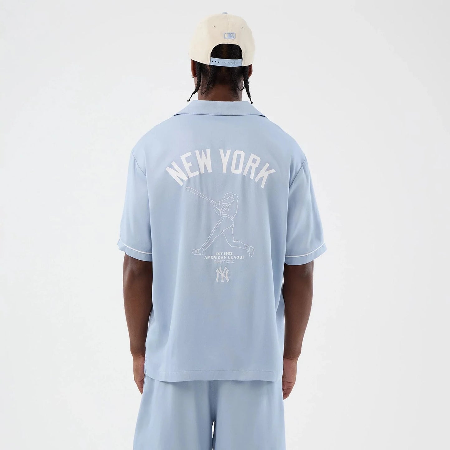New Era, New York Yankees Graphic Revere Short Sleeve Shirt, Blue