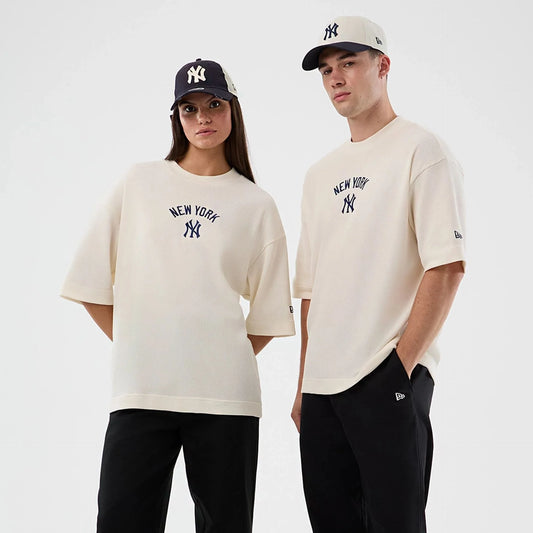 New Era, New York Yankees Waffle T-Shirt, White