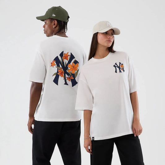 New Era, New York Yankees Floral Oversized T-Shirt, White