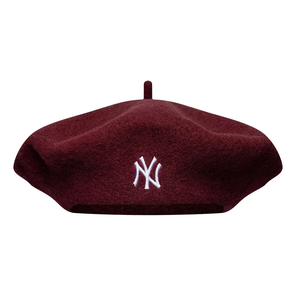 New Era, Beret New York Yankees Wool Script, Dark Red