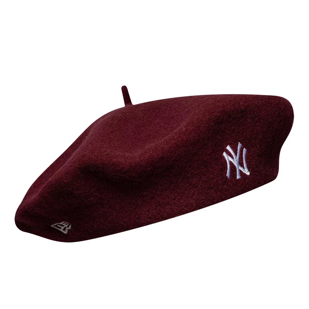 New Era, Beret New York Yankees Wool Script, Dark Red