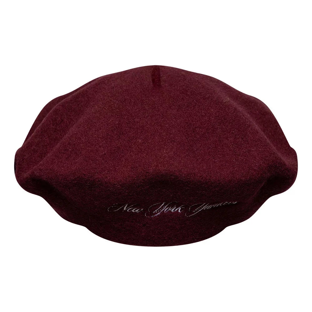 New Era, Beret New York Yankees Wool Script, Dark Red