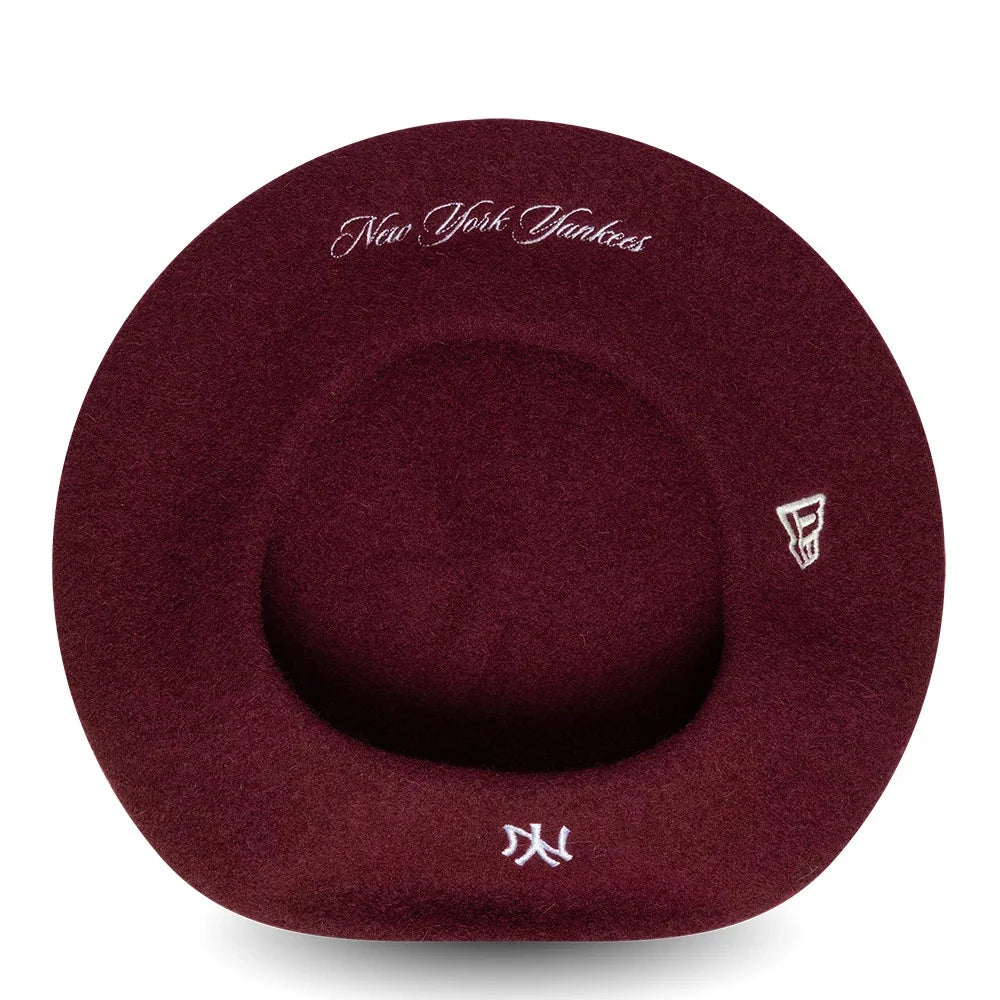New Era, Beret New York Yankees Wool Script, Dark Red