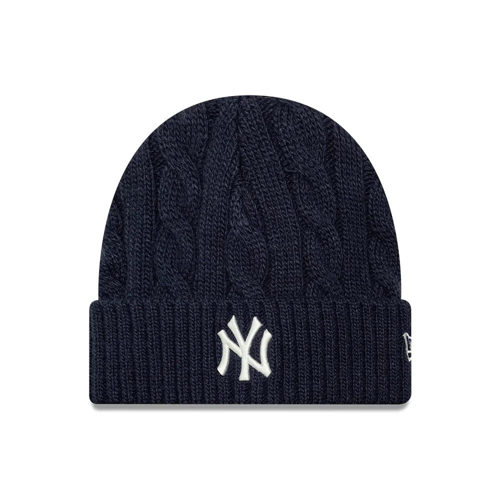 New Era, New York Yankees Short Skull Knit Beanie Hat, Navy