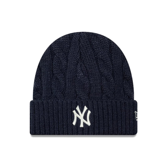 New Era, New York Yankees Short Skull Knit Beanie Hat, Navy