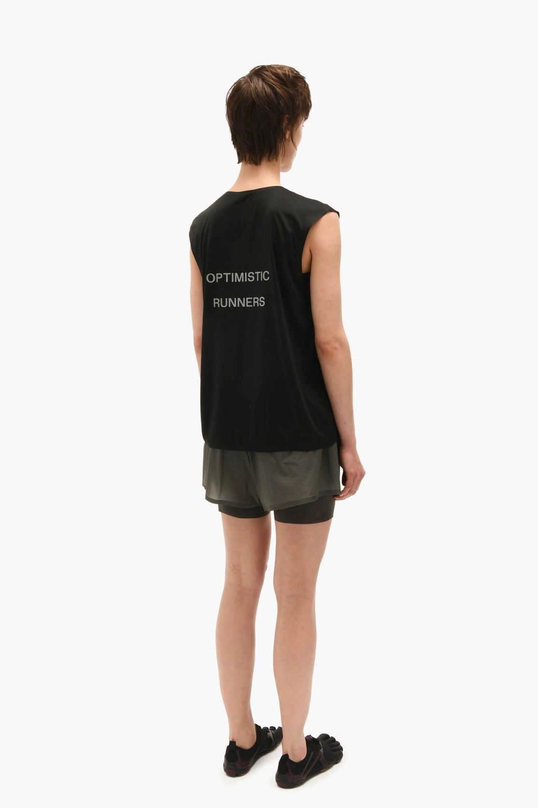 Optimistic Runners, Recycled OR Tank Top, Black