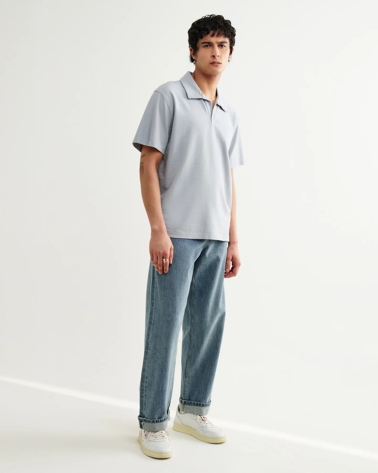 Wax London, Atwood Organic Cotton Polo Shirt, Blue