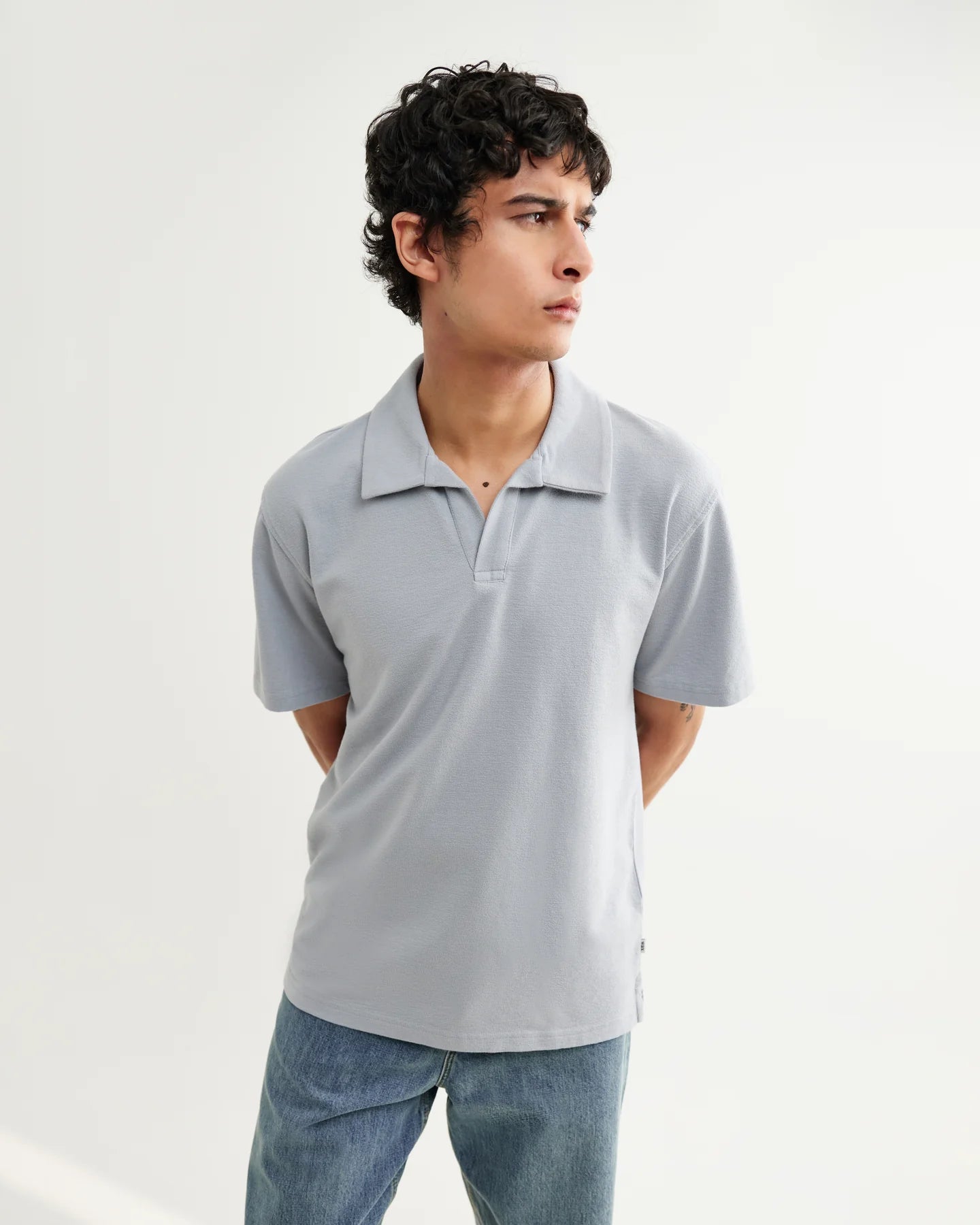 Wax London, Atwood Organic Cotton Polo Shirt, Blue