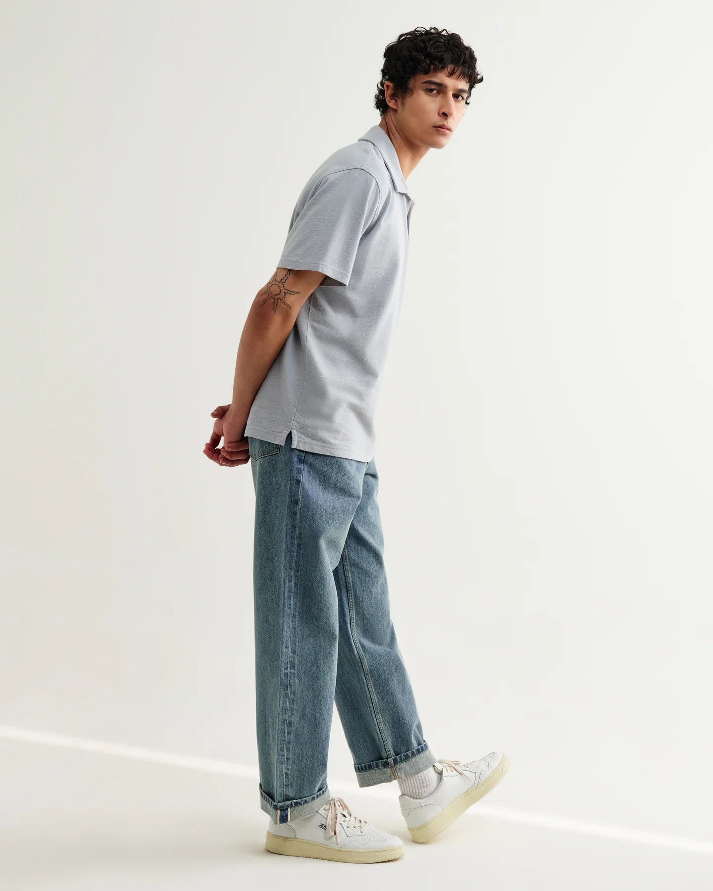 Wax London, Atwood Organic Cotton Polo Shirt, Blue