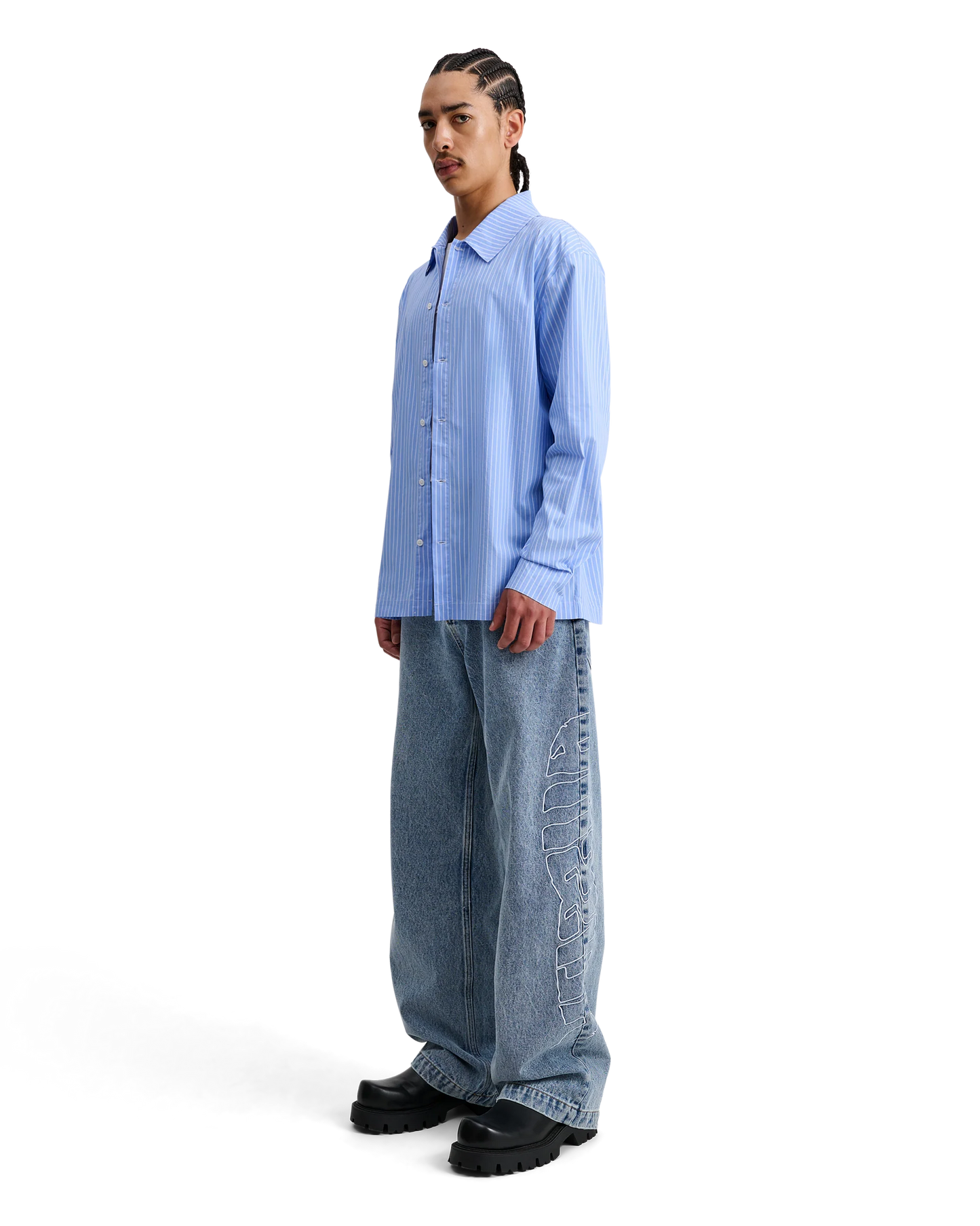 Alis, BILLEY ESSENTIAL SHIRT, White & Blue Stripe