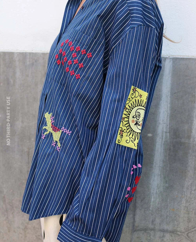 Sissel Edelbo, BRENNA SHIRT, NAVY STRIPES