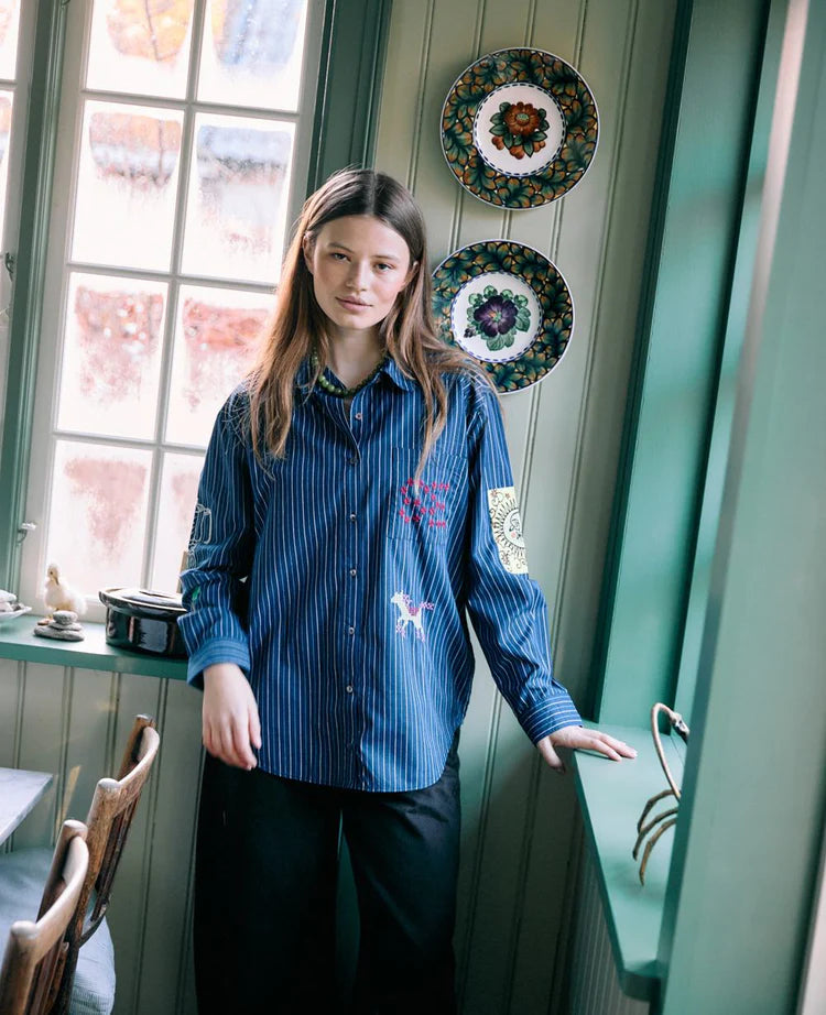 Sissel Edelbo, BRENNA SHIRT, NAVY STRIPES