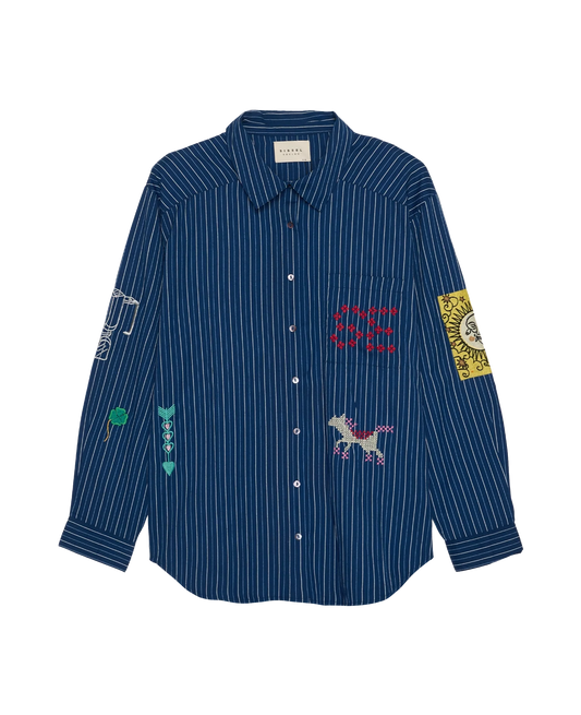 Sissel Edelbo, BRENNA SHIRT, NAVY STRIPES