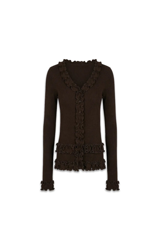 OpéraSport, CAROLINE SEAMLESS CARDIGAN, BROWN