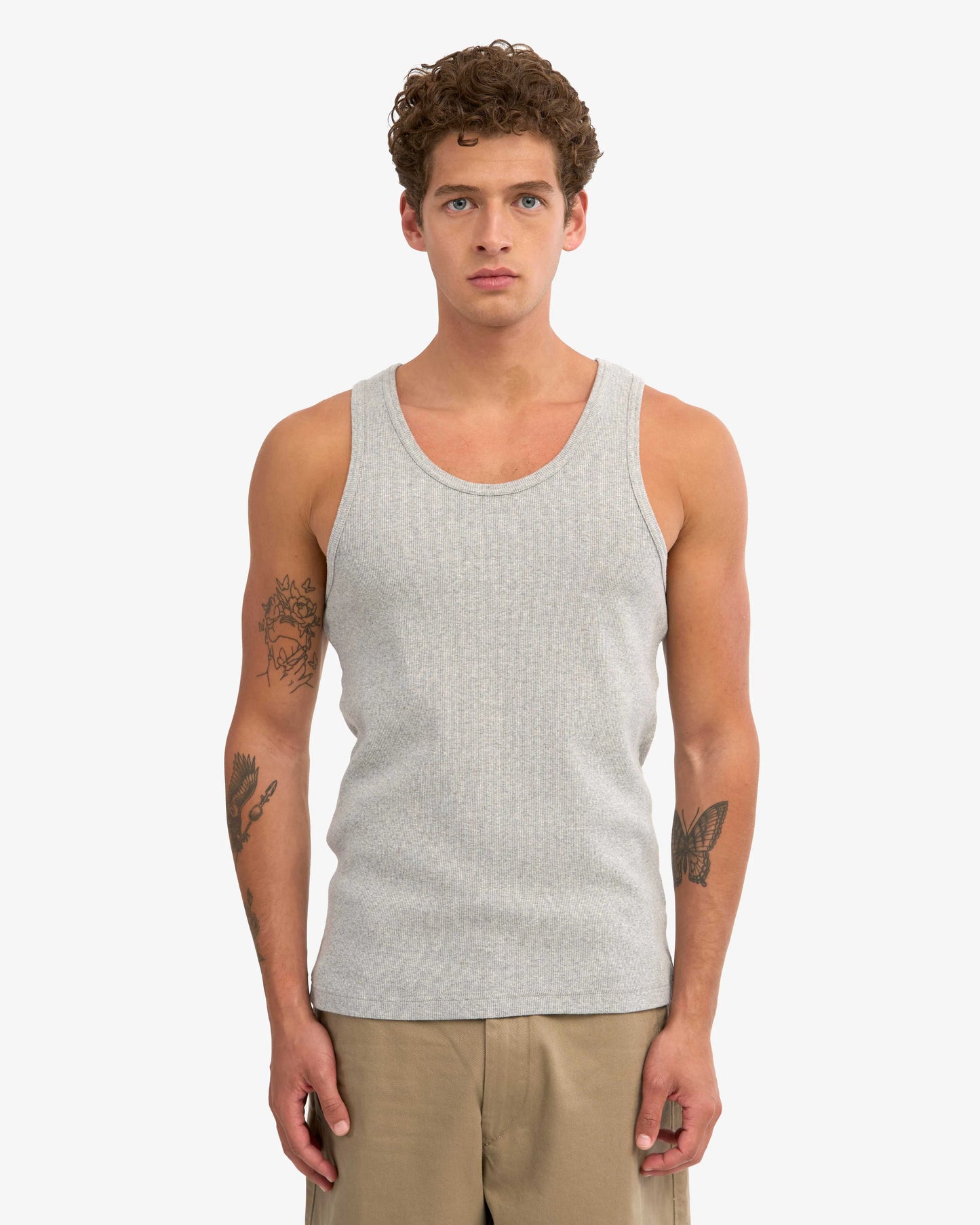 Colorful Standard, Organic Rib Tank Top, Heather Grey