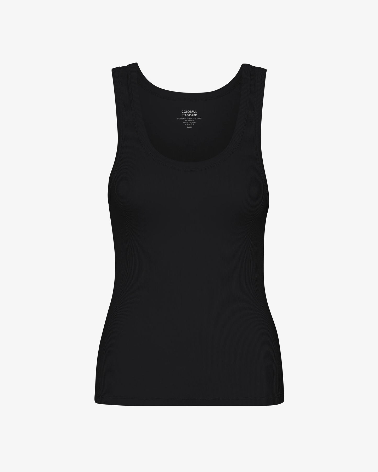 Colorful Standard, Women Organic Rib Tank Top, Deep Black