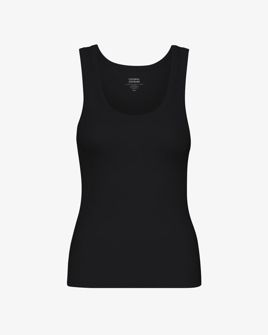 Colorful Standard, Women Organic Rib Tank Top, Deep Black
