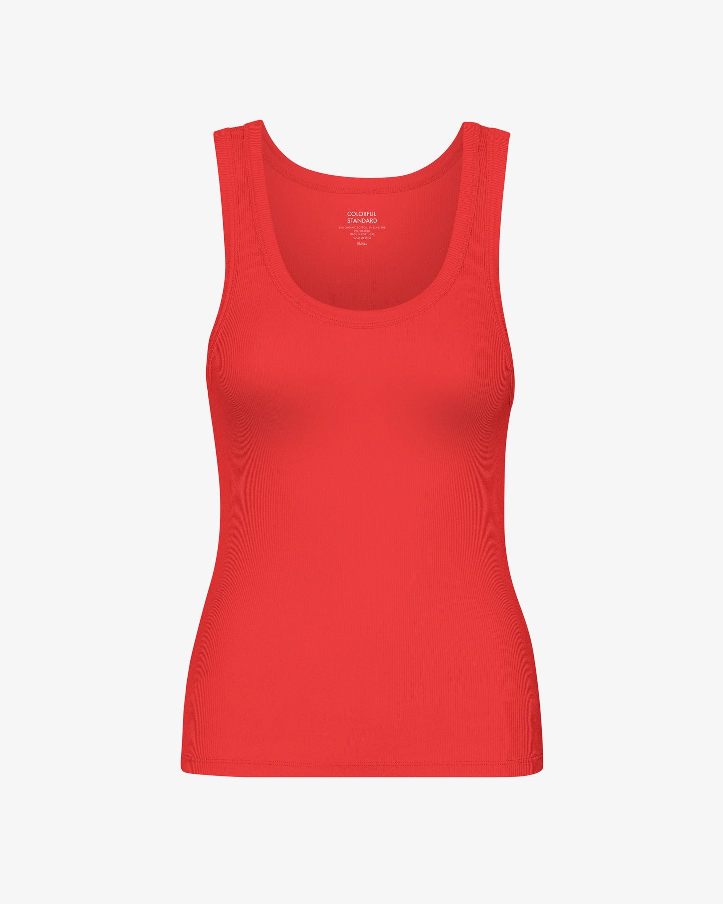 Colorful Standard, Women Organic Rib Tank Top - Red Tangerine
